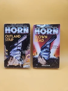 Horn Outland Strip & Blown Dead VTG Paperback First Edition 1991 Sci Fi Cop Lot - Picture 1 of 8