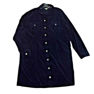 Vestido de pana Cato para mujer 22/24W azul marino a presión frontal manga larga hasta la rodilla - Imagen 1 de 11