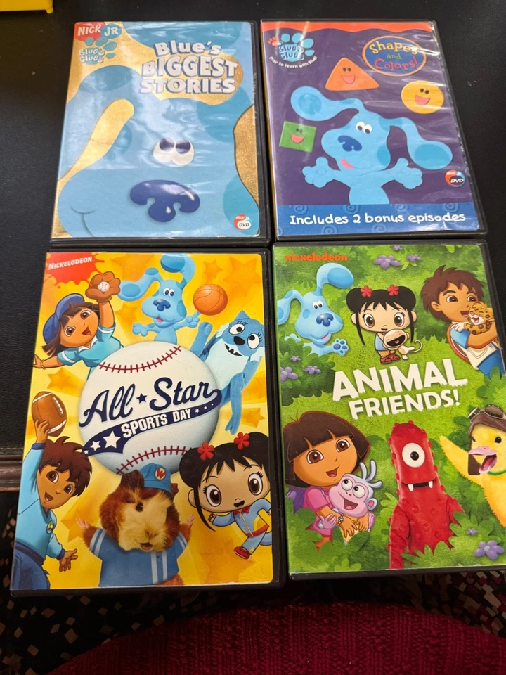 4 DVD Lot with BLUE’S CLUES: Shapes and Colors ~ Biggest Stories~ Animal~ Sports Foto 1 de 1