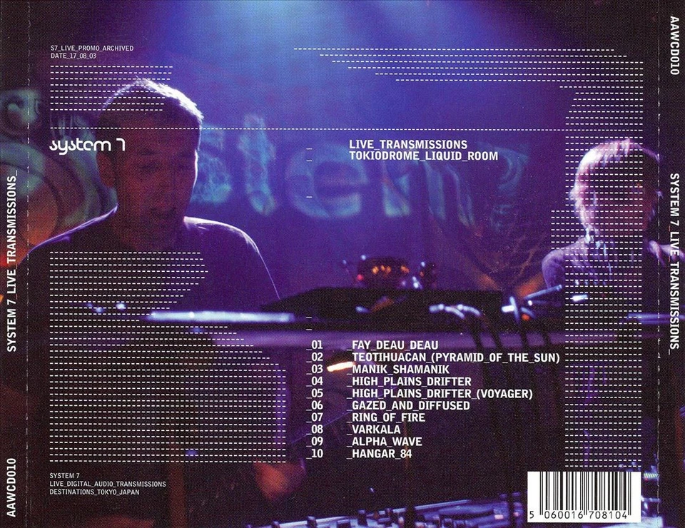 SYSTEM 7 - LIVE TRANSMISSIONS NEW CD - Image 1 of 1