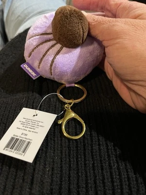 New Limited Edition Dunkin Spider Donut Plush Keychain 2025 Halloween Purple - Image 1 of 2