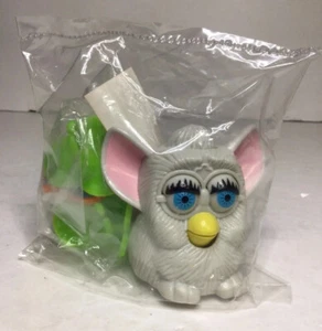 White Furby Figure Cake Topper With Rings 2 1/2 Inch Bakery Crafts Sealed - Picture 1 of 11