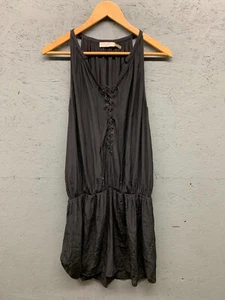 Ramy Brook Women’s Black Sleeveless Mini Dress M Lace-Up Drop Waist Boho Chic - Picture 1 of 9