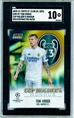2020-21 Toni Kroos Topps Stadium Club Chrome Gold Real Madrid 40/50 SGC 10 - Image 1 of 3