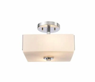 Design House Karsen 2-Light Polished Chrome Semi-Flush Mount Light Fixture - Image 1 of 2