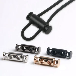 10/50X Toggle Cord Stopper Locks End Drawstring Spring Loaded With Hole Buttons - Picture 1 of 24
