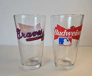 Juego de 2 vasos de cerveza Atlanta Braves Budweiser - Imagen 1 de 3