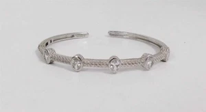 Bracciale con cerniera Judith Ripka .925 in argento e cristallo 10,69 g - Foto 1 di 5