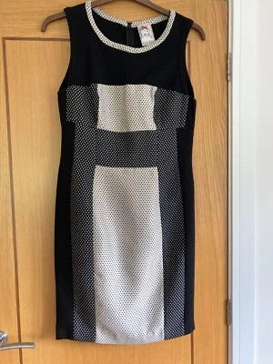 Damas Negro Blanco Crema Vestido Sin Mangas Forrado Reino Unido 10 Yoana Baraschi Foto 1 de 3