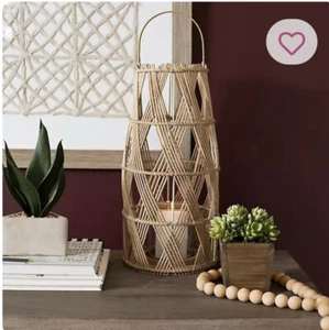 RARA Hermosa LINTERNA TEJIDA DE BAMBÚ Decoración del Hogar - Imagen 1 de 3