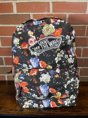 范斯 Off the Wall 花卉印花背包 黑色 — 第 1/4 张图片