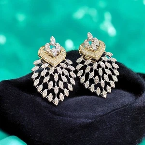 2,25 carati Rotondo Brillante Taglio Naturale Diamanti Borchie Orecchini 14K Oro - Foto 1 di 17
