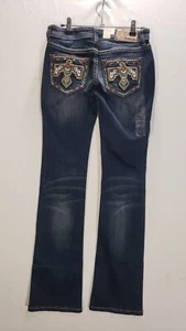 Grace In LA Jeans Womens 26 X 34 Bootcut Aztec Y2K Embroidered Low Rise NEW - Picture 1 of 9