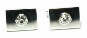 Gemelli Pietra Singola Uomo in Oro Bianco 14k (2,4 ct TDW, - Foto 1 di 3