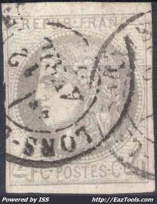 FRANCE EMISSION DE BORDEAUX 4c GRIS N° 41B AVEC CACHET A DATE A VOIR - Photo 1/2