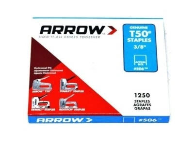 ARROW T50 STAPLES 6mm 8mm 10mm 12mm 14mm Genuine Arrow Orginal Pack 1250