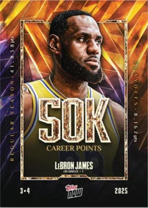 2024/25 Topps Now 12 LEBRON JAMES 50K CAREER POINTS LA LAKERS ROOKIE - Picture 1 of 2