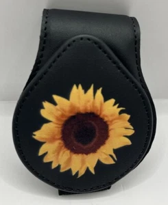 Sunglasses Holder For Car Sun Visor Clip Leather Accessory Glasses Sunflower - Picture 1 of 4