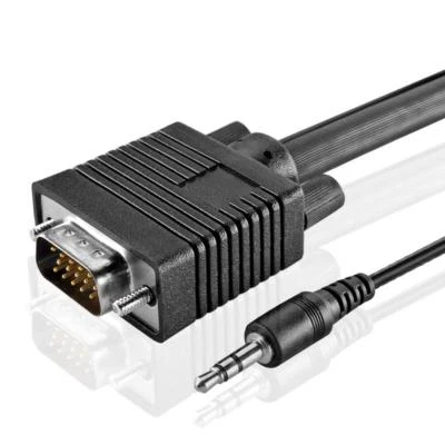 Premium 6FT VGA Monitor Cable with 3.5mm Stereo Audio HD15 Male to Male for PC - Image 1 of 3