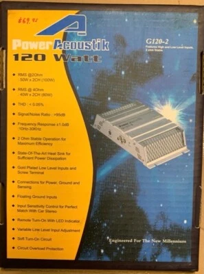 Power Acoustik Car Amplifier NOS - Image 1 of 2