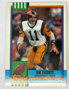 1990 NFL TOPPS JIM EVERETT FOOTBALL CARD #75 Los Angeles Rams - Picture 1 of 2