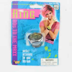 Ring 80's Retro Fancy Dress Up Halloween Adult Costume Party Accessory #2 - Picture 1 of 3