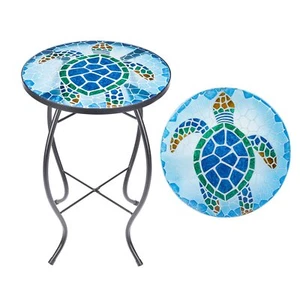 Patio Side Table Outdoor Accent Table Bistro Coffee Table Plant End Table Sma... - Picture 1 of 7