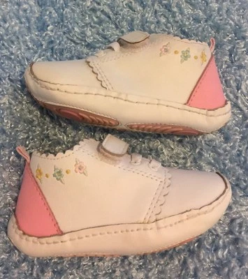 Baby Deer PEAPOD WALKER 皮革蹒跚学步的女孩尺寸 4c 美丽复活节鞋正装 — 第 1/4 张图片