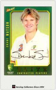 2008-09 Select Cricket Contract Player Foil Signature Card FS23 Shane Watson