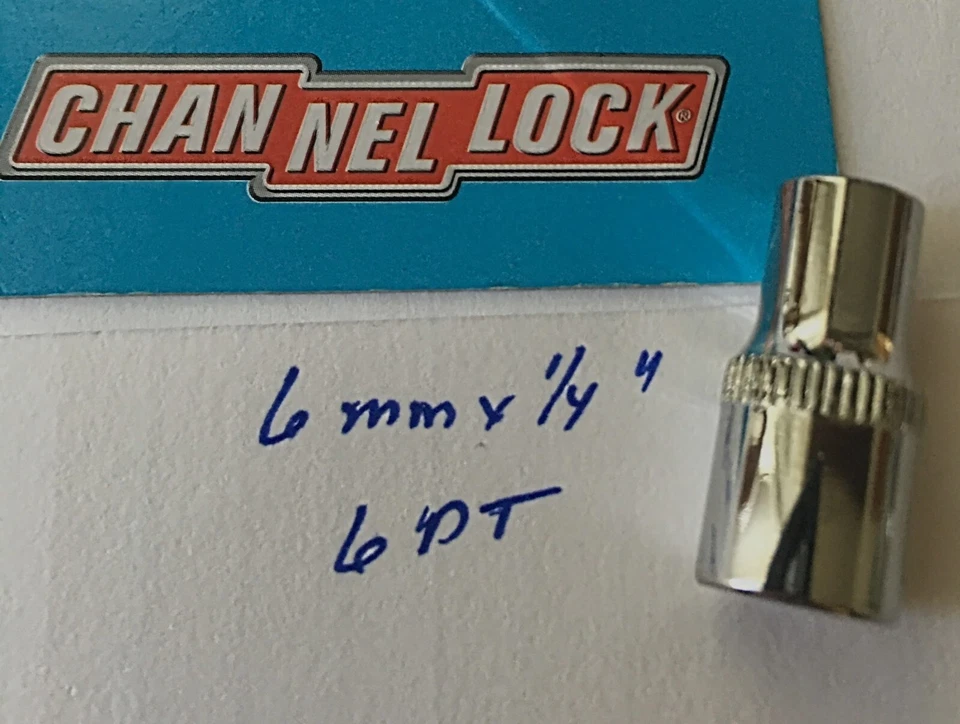 CHANNELLOCK  6 mm  x 1/4" DR  METRIC  SOCKET  6 Point Free USA  Shipping - Image 1 of 4