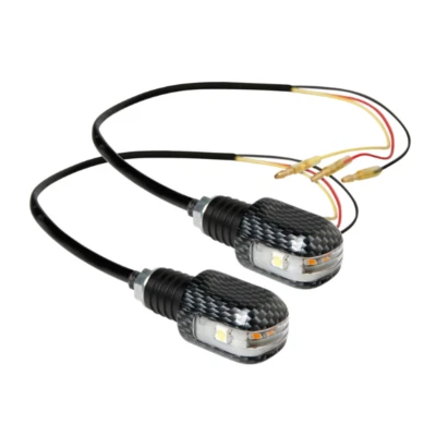 Coppia Stabilizzatori Universali Moto Manubrio con Led Bianco-Rosso-Arancio 12v - Immagine 1 di 4