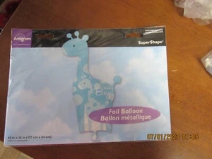 Fun Novelty Foil Balloons "It's A Boy" Blue Giraffe XL 42x25 - Picture 1 of 4