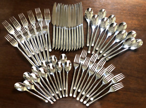 58pc Towle WAVE Stainless Modern Flatware Living Coll.Angled Tip Service for 12*
