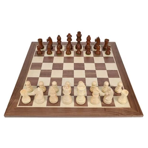 WE Games French Staunton Chess Set – Weighted Pieces & Walnut Wood Board 14.75 - Picture 1 of 8