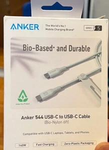 Anker 544 Usb-C To Usb-C Bio-Nylon Green 6Ft Cable - NEW - Picture 1 of 1