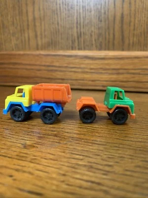 Vtg Mini Plastic Dump Truck Made In West Germany Set Of 2 - Image 1 of 4