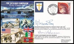 The Sicilian Campaign WWII Cover Signed SAS Commander MIKE WINGATE-GREY OBE MC* - Picture 1 of 5