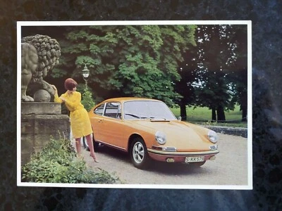 EXCELENTE TARJETA POSTAL DE FÁBRICA ORIGINAL ORIGINAL PORSCHE 911S COLOR 1968 Foto 1 de 4