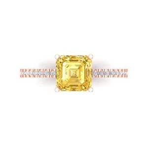 2.7Ct Cushion Cut Natural Citrine Engagement Ring for Women, 14K Rose Gold - Picture 1 of 11