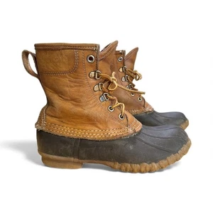 Botas de Caza de Colección LL Bean Maine Cuero Aislante Talla 7 Gris Tostado Preppy Country - Imagen 1 de 12