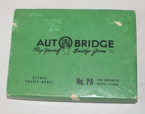 Auto Bridge Set Vintage 1957 Card Game Play Yourself Deluxe Pocket Model - Picture 1 of 9