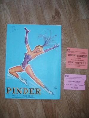 Programme pinder + 2 billets entrees chantilly  "circus on ice" 1960 - Photo 1/4