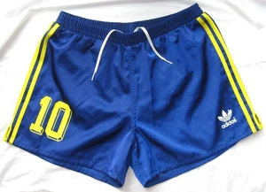 RETRO ADIDAS ORIGINAL COLOMBIA No10 NATIONAL TEAM SHINY BLUE HOME SHORTS L LARGE - Picture 1 of 2