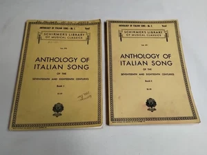 Lot of 2 Schirmer's Library - Anthology Of Italian Song 1922 & 1926 - Vol. 1 & 2 - Picture 1 of 20