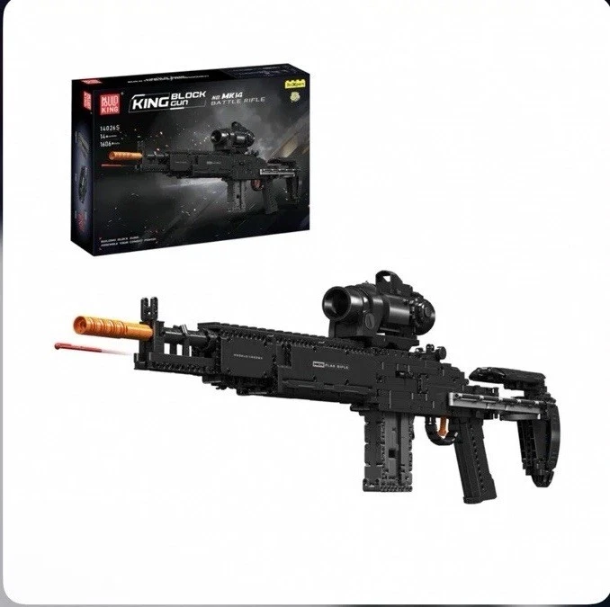 Modelo de pistola Mould King 1:1 MK14 bloques de construcción con función de disparo, kit 14026S Foto 1 de 4