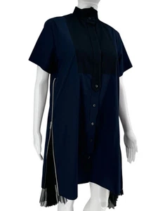Sacai Hemdblusenkleid mit Plisseeeinsatz und Reißverschluss - Größe 2 - Bild 1 von 13