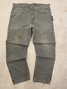 Pantalones de carpintero de lona Dickies Duck vintage años 90 para hombre 40 desteñidos al sol oliva holgados - Imagen 1 de 16