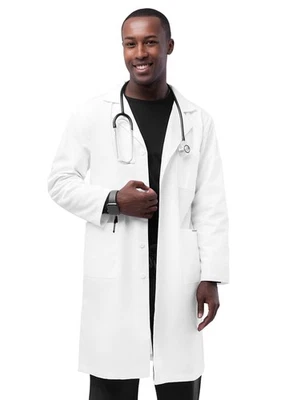 Adar Unisex Doctor Nurse Scrub Uniform Lapel Collar Inner Pockets Lab Coat - 39" - Image 1 of 4
