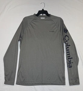 Men's Columbia PFG Grey Long Sleeve Sun Swim Shirt Size Small - Picture 1 of 6