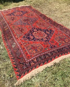 Antique 1930's  Caucasian Kuba Soumak Rug 200x385 6' 7"x12' 8" - Picture 1 of 6